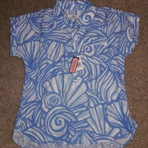 Vineyard Vines Nautilus Shell Print Popover Shirt